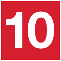 Red number 10 Icon