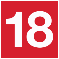 Red number 18 Icon