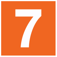 Orange number 7 icon