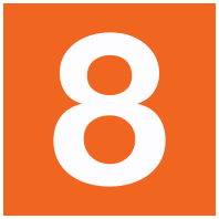 Orange number 8 icon