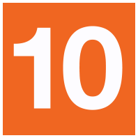 Orange number 10 icon