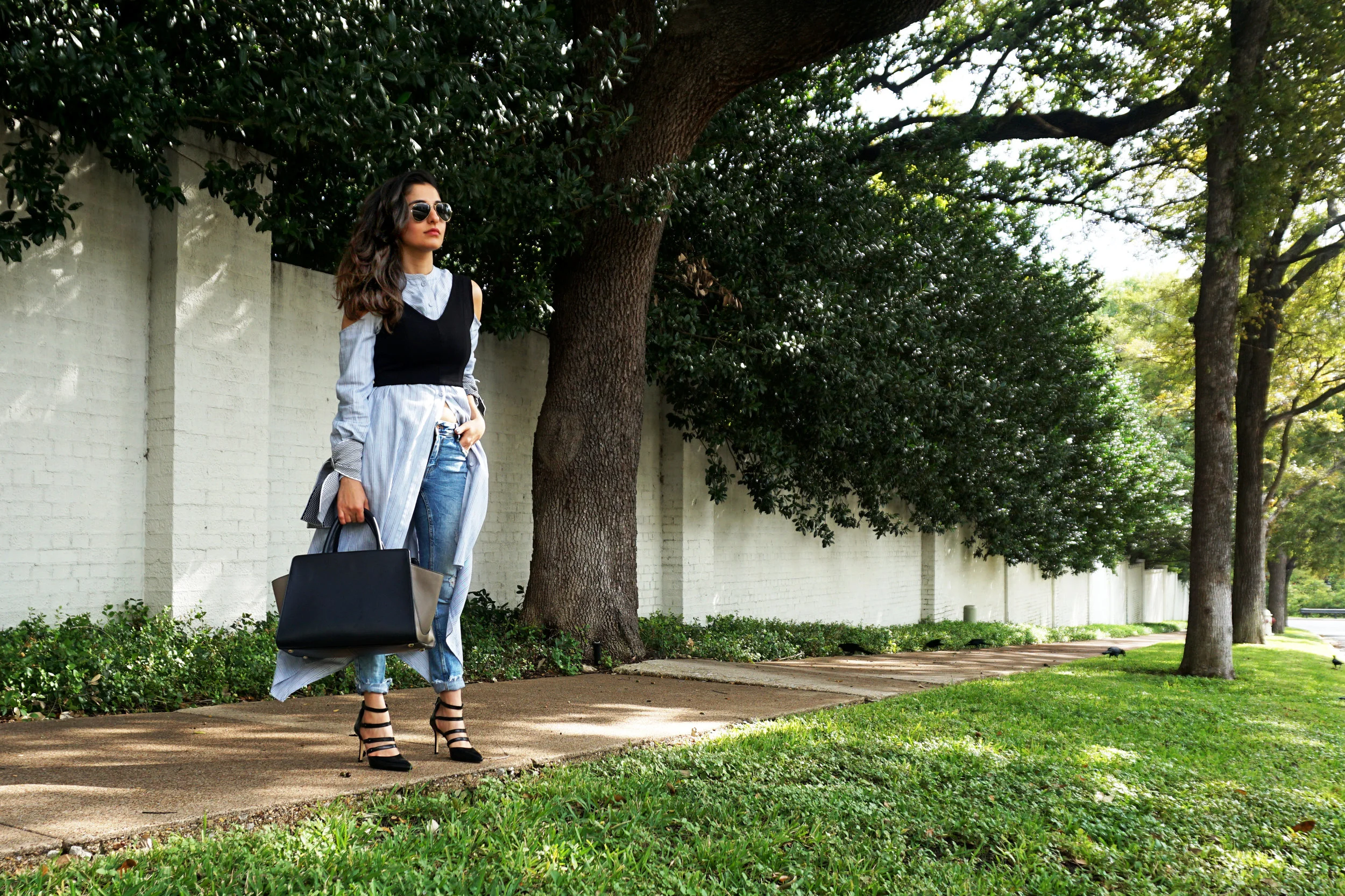 True Blues | Crop top and Distressed denim