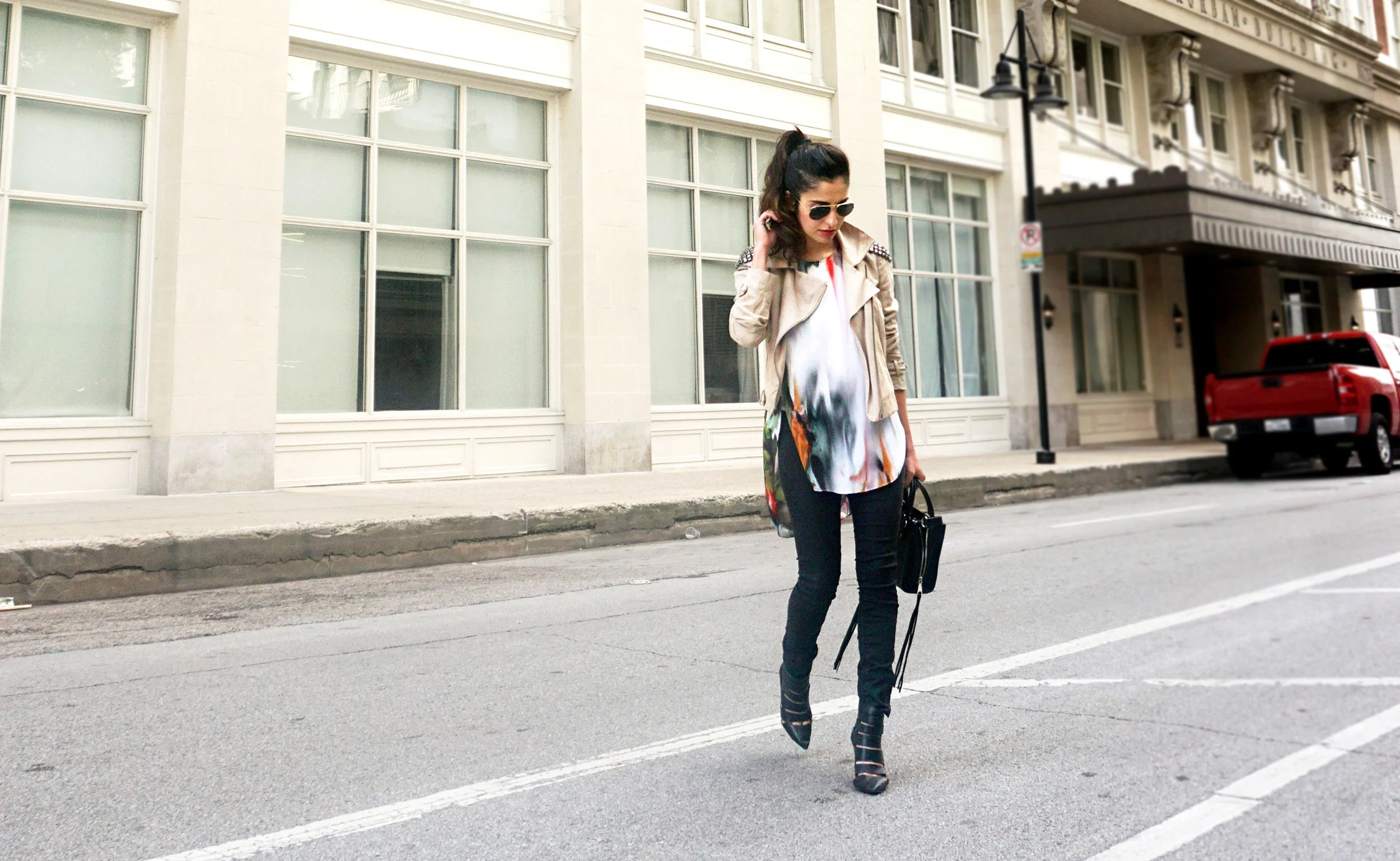 Airy Autumn | Printed top and Lightweight Jacket