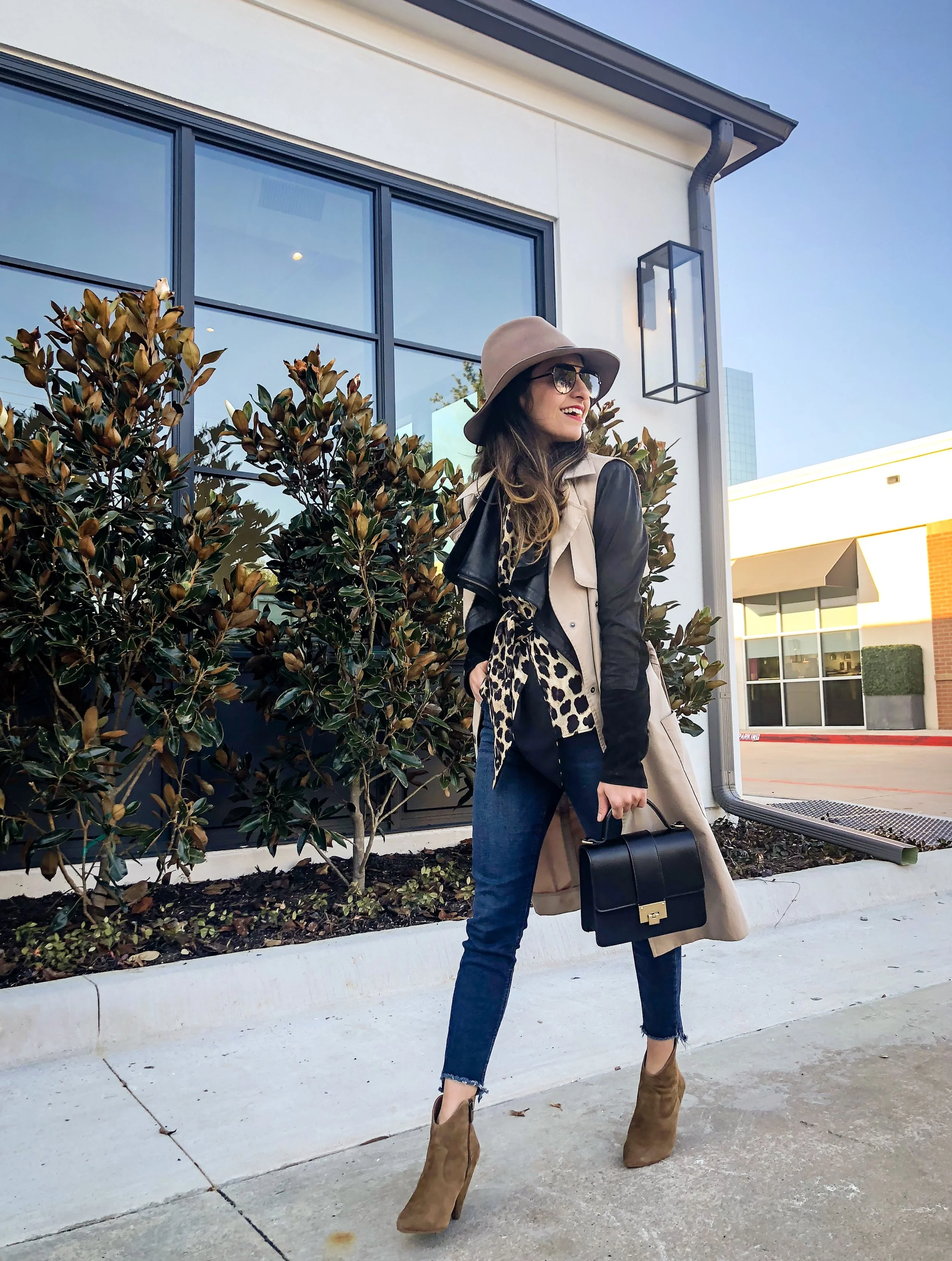 Shirin Askari | Leopard Print Top with Layered Jacket
