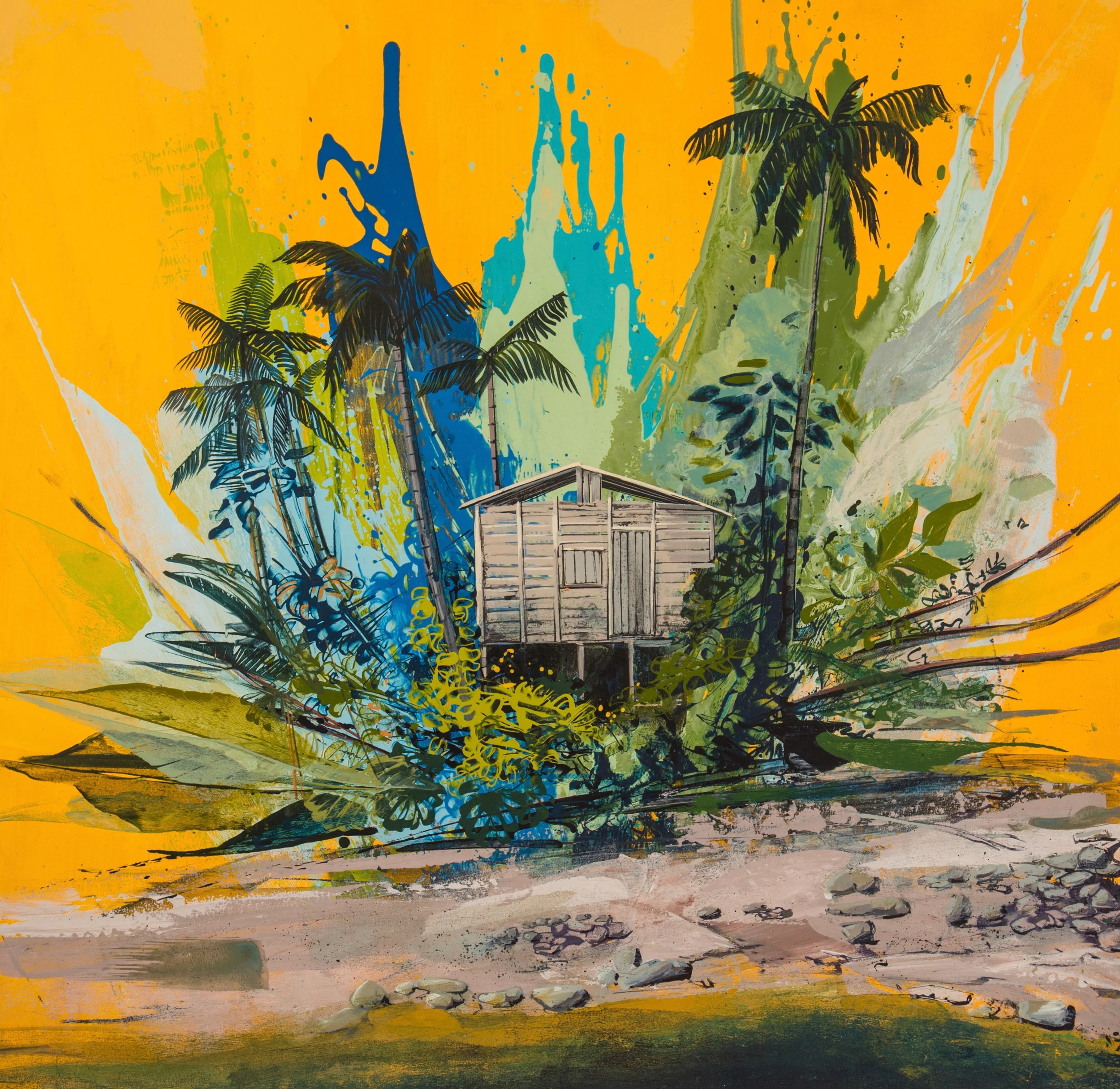 Pacifico 2017. Acrylic on wood. 31in. x 32in.