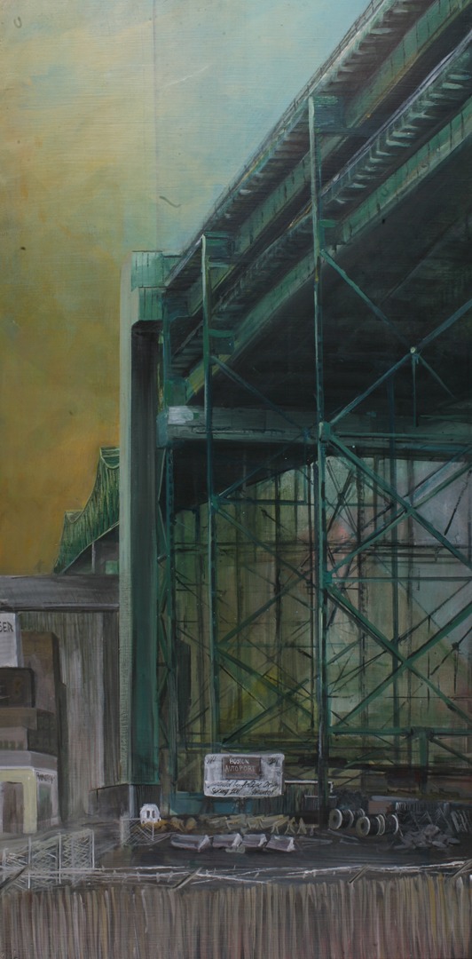 Boston Auto Port 2011. Acrylic on wood. 51in. x 26in.