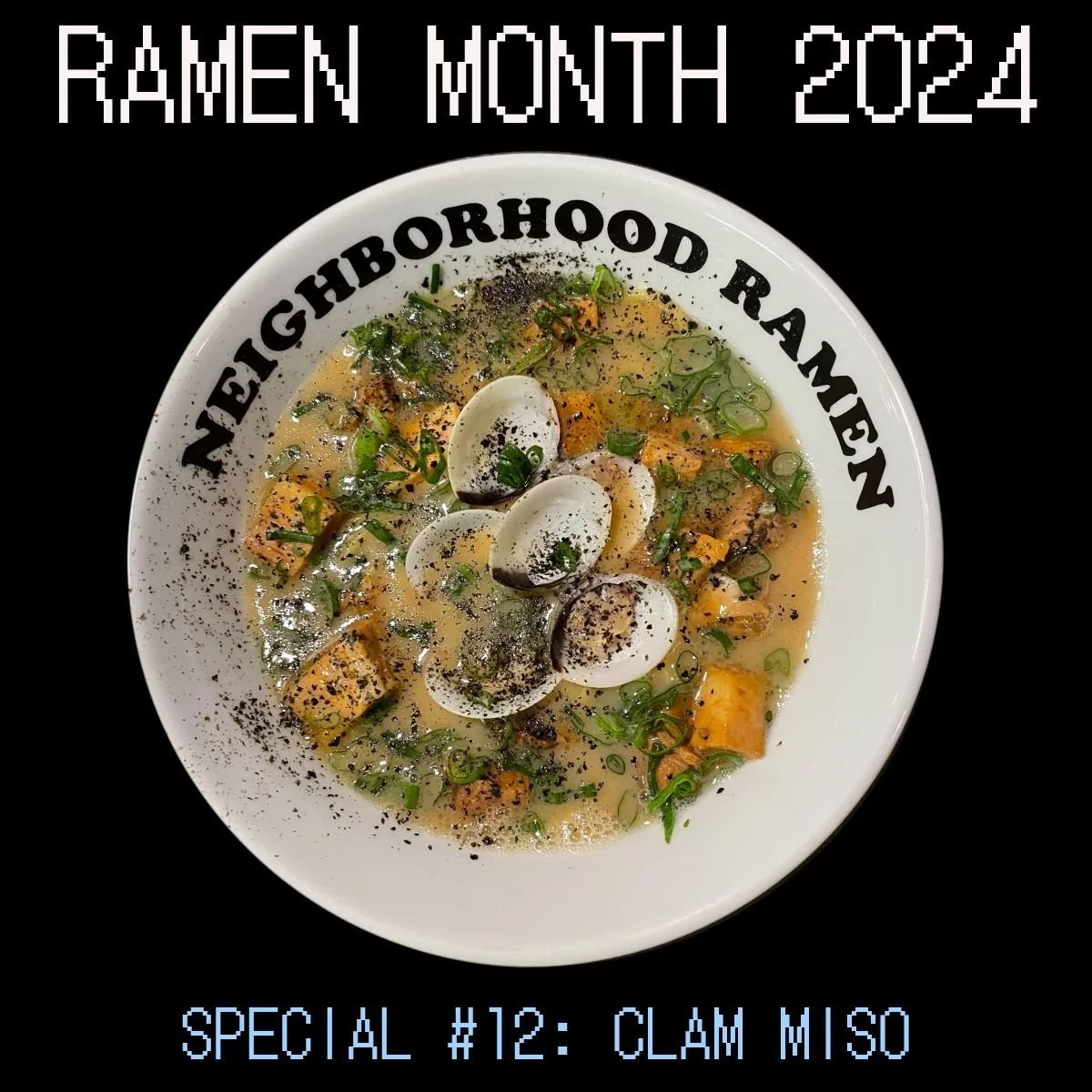 You know we had to go out with a bang with the final special of #ramenmonth being CLAM MISO 
It was so nice seeing all the familiar faces this past Sunday and Monday of everyone coming in to have this bowl one last time before we close at the end of 