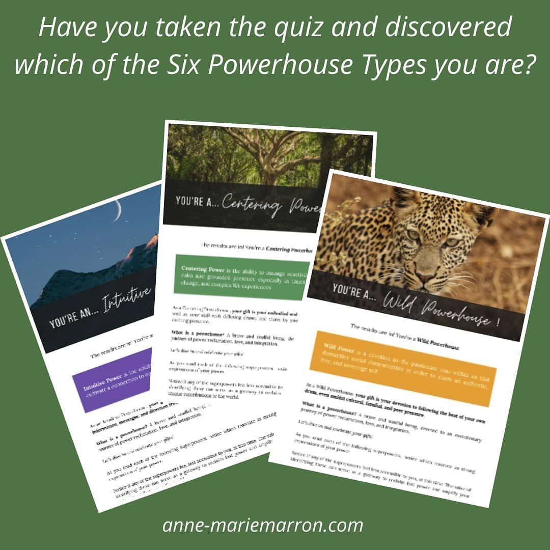Have you taken the Power Reclamation quiz yet?

If so, what did you discover?

If you haven&rsquo;t identified what type of powerhouse you are, I invite you to take the quiz now!

What is a powerhouse? A brave and soulful being, devoted to an evoluti