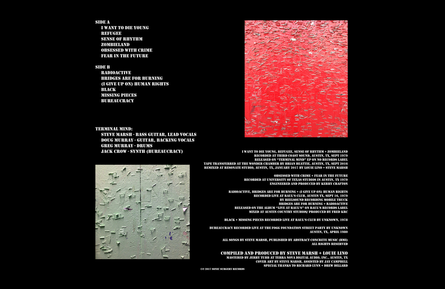 Back cover of LP