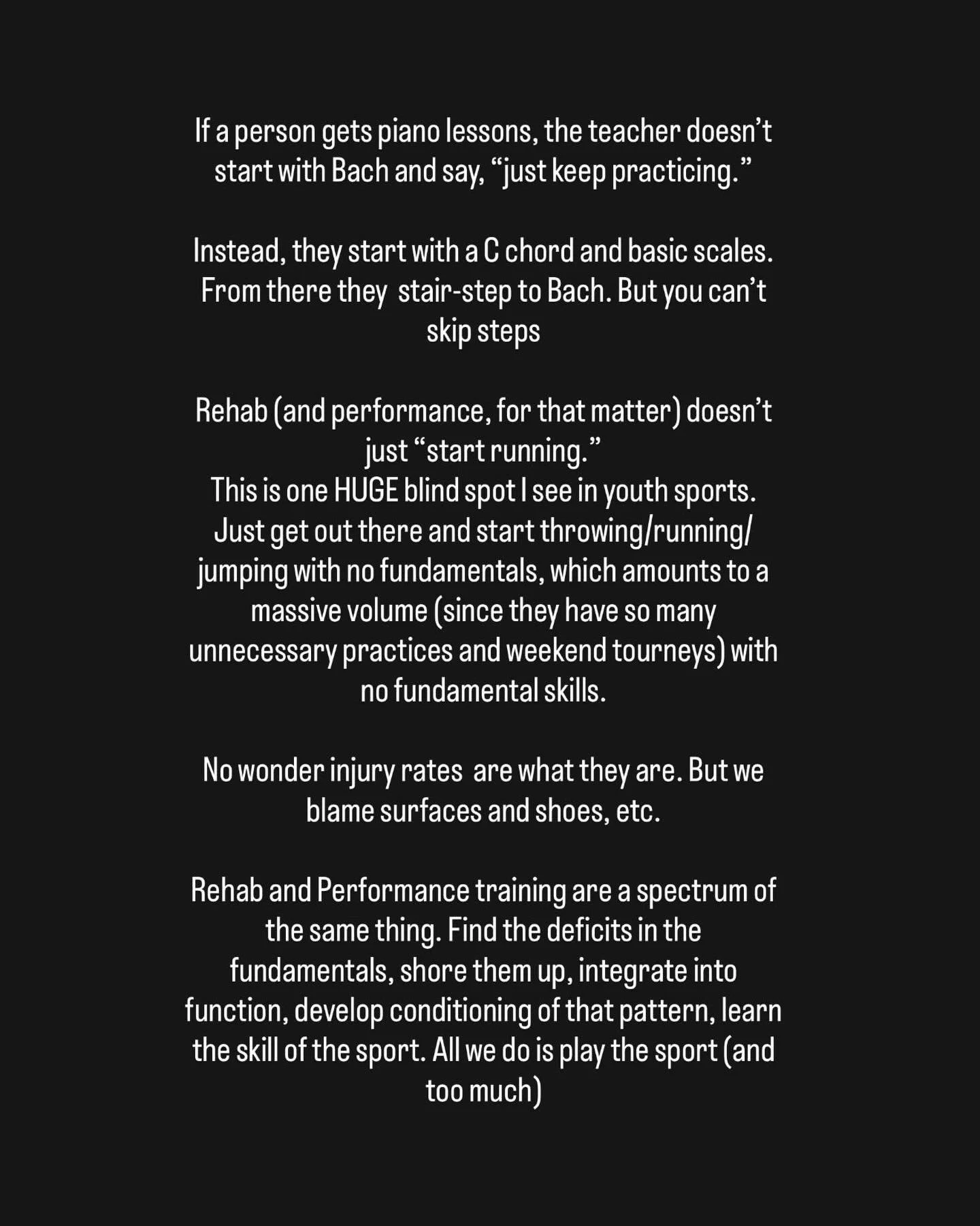 If you have nagging injuries, why would you just keep doing the same thing harder?