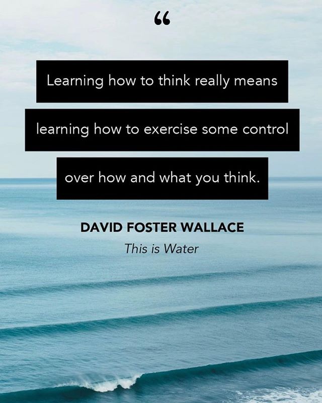 Freedom: getting to decide what has meaning and what doesn&rsquo;t. ⁣
⁣
I recently revisited David Foster Wallace&rsquo;s commencement speech, &ldquo;this is water&rdquo;. I have found it to be inspiring and helpful for many years. Today, I wanted to