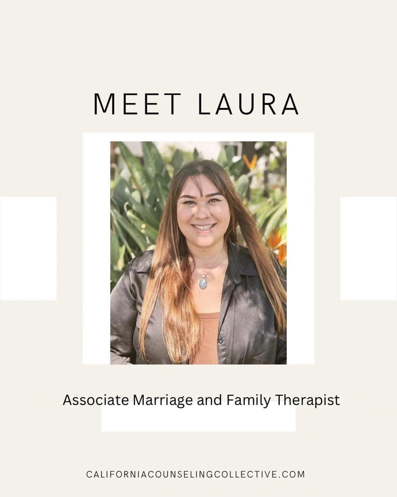 ✨ Meet Laura ✨

Laura is an Associate Marriage and Family Therapist who is dedicated to holding space that is authentic, collaborative, and deeply human. She believes in the power of seeing the whole person&mdash;honoring how identity, culture, and l