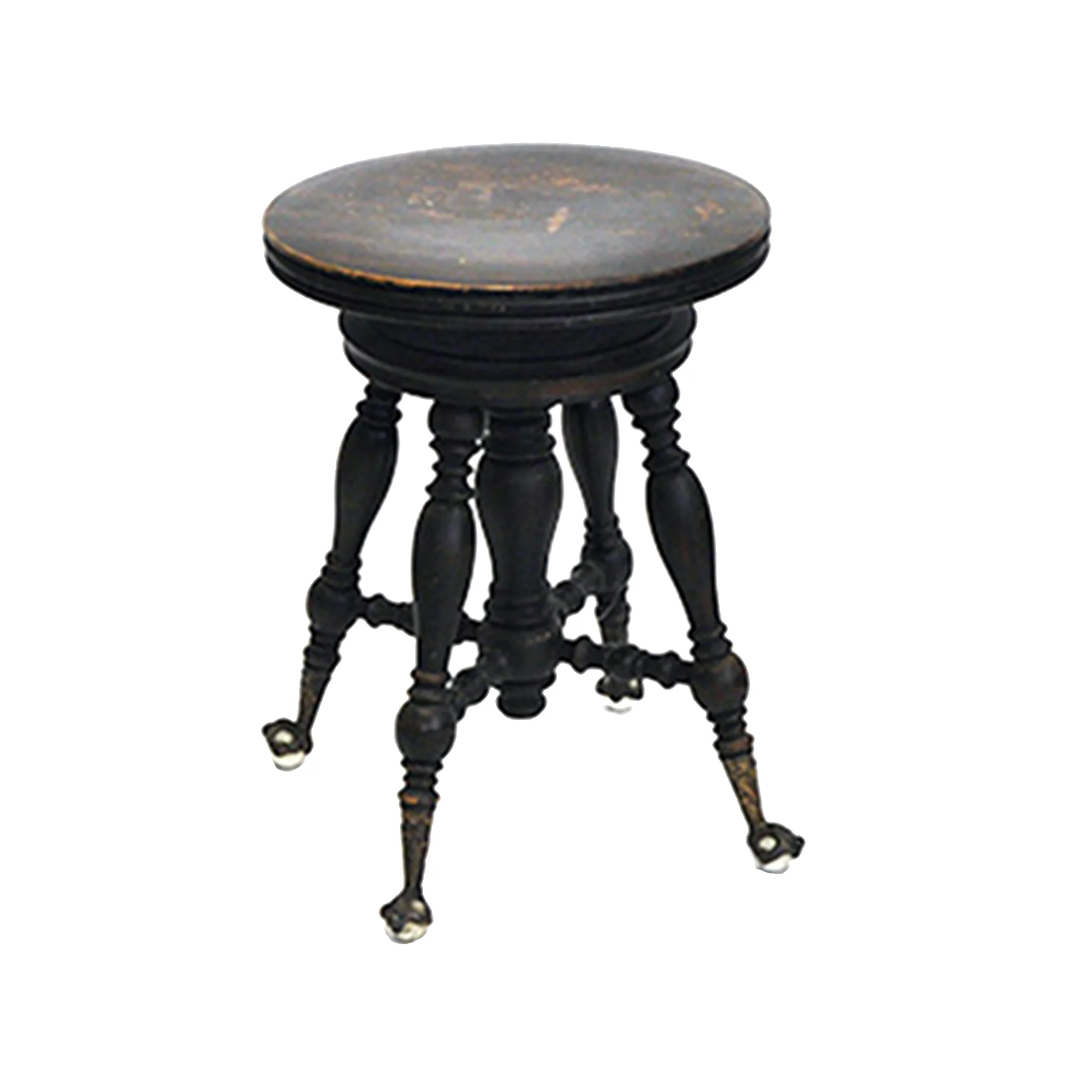 Antique Victorian Wood Adjustable Swivel Piano Stool — Extreme Antique