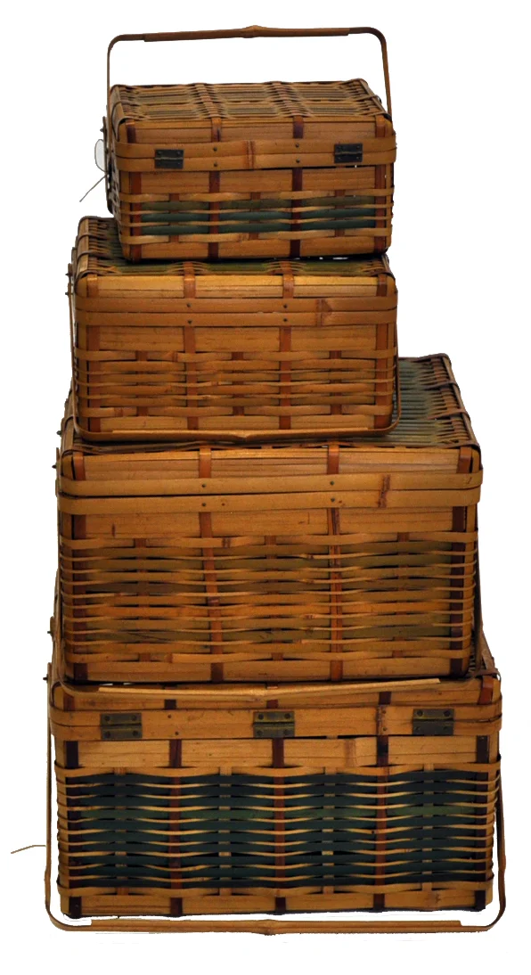 Vintage Stacking Picnic Baskets 