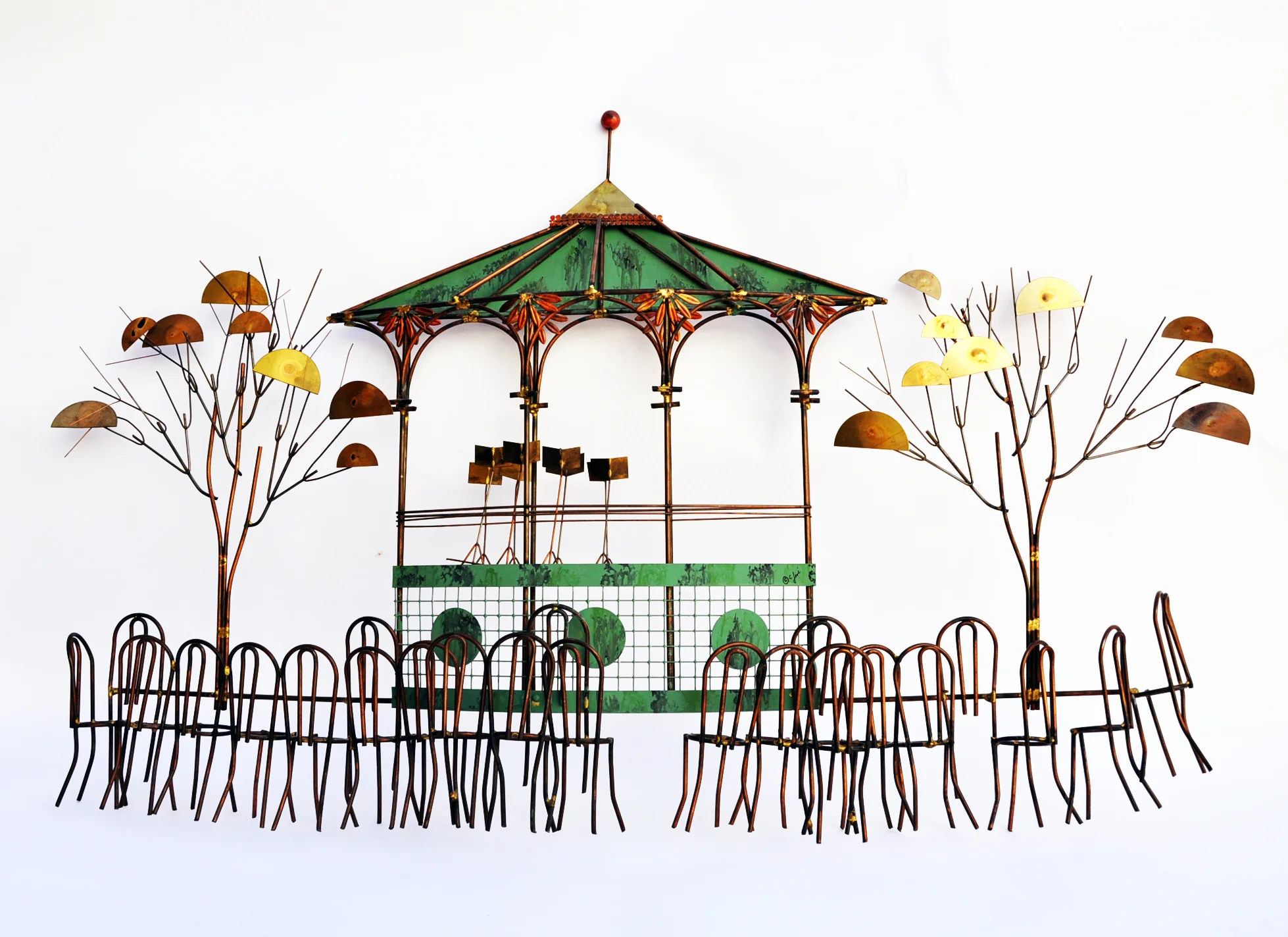 Curtis Jere C. Jere BANDSTAND Mid Century Wall Art Sculpture Modern Gazebo VTG
