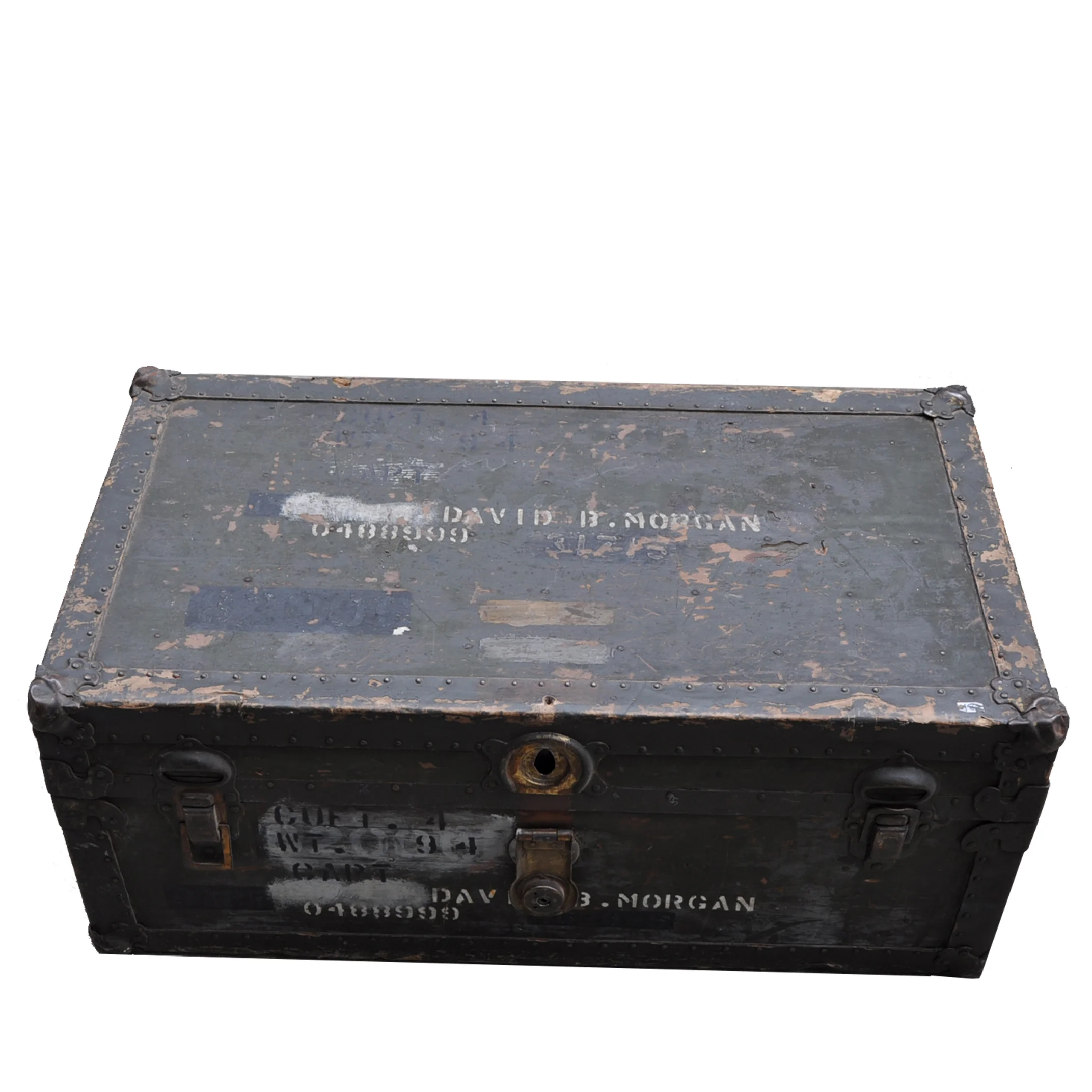 VINTAGE MILITARY ARMY FOOT LOCKER OFFICIAL W/ INSIDE TRAY — Extreme