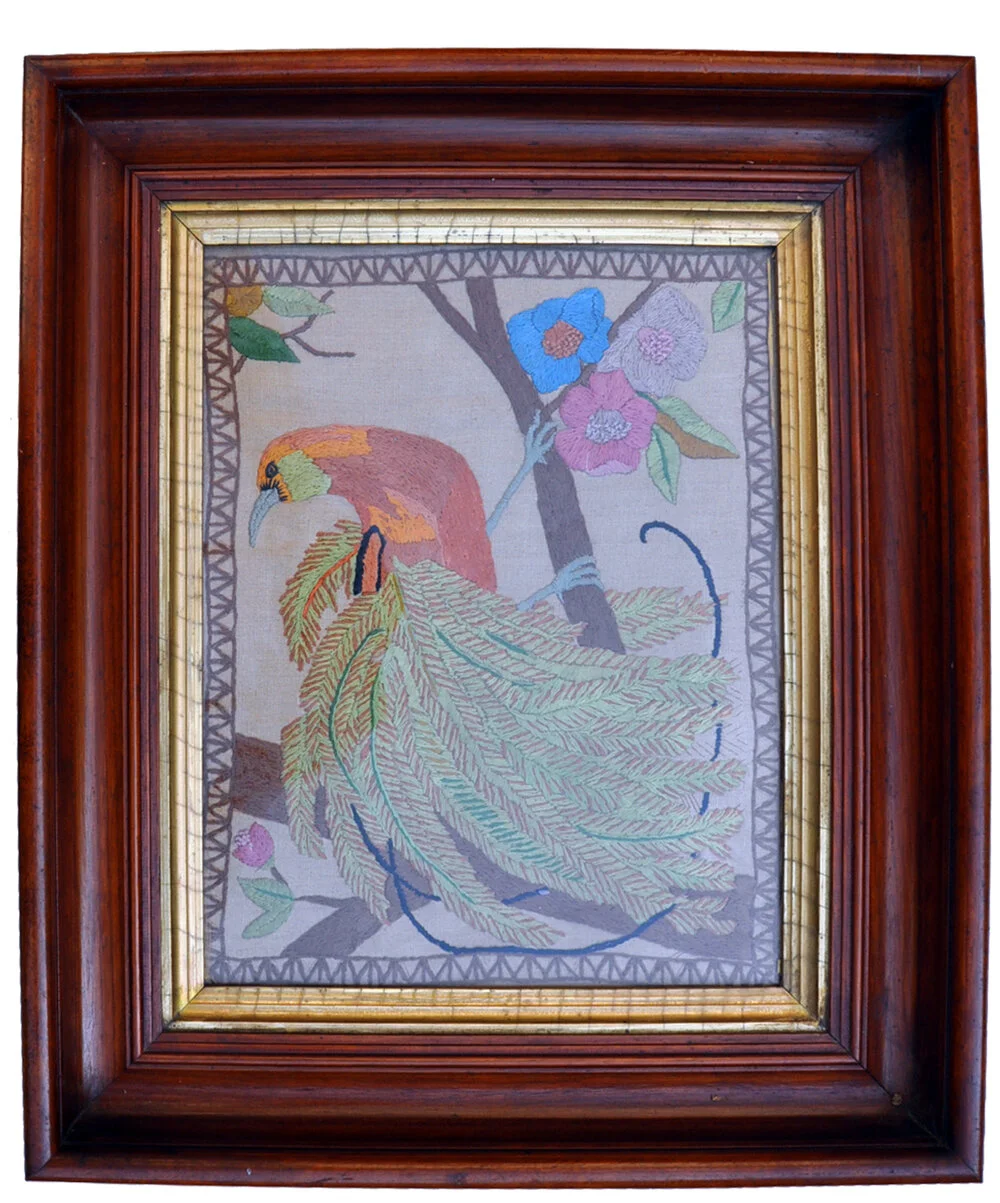 Antique Needlepoint Framed Canvas