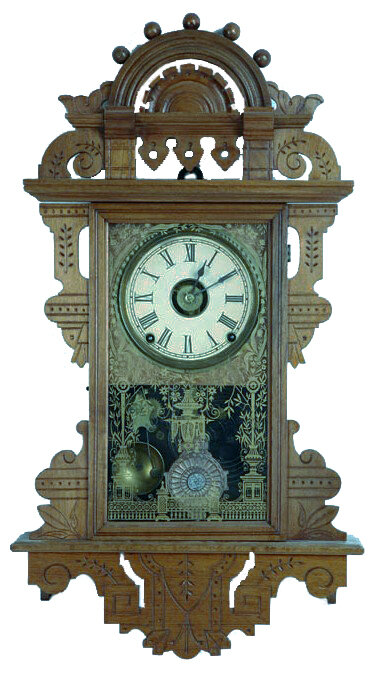 1860's Seth Thomas Hanging Gingerbread Wall Clock