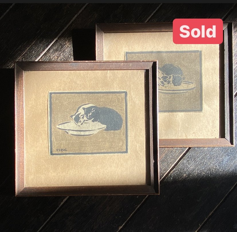 Mary Susan Collins Cat Woodblocks