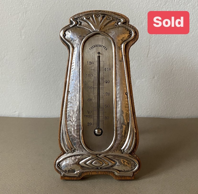 English Arts &amp; Crafts Silver Thermometer