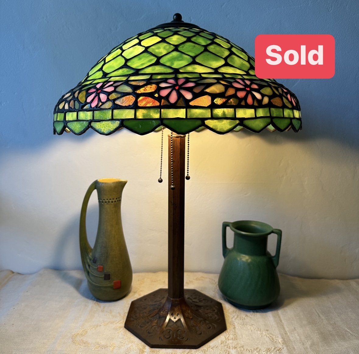 Bradley &amp; Hubbard Leaded Glass Lamp