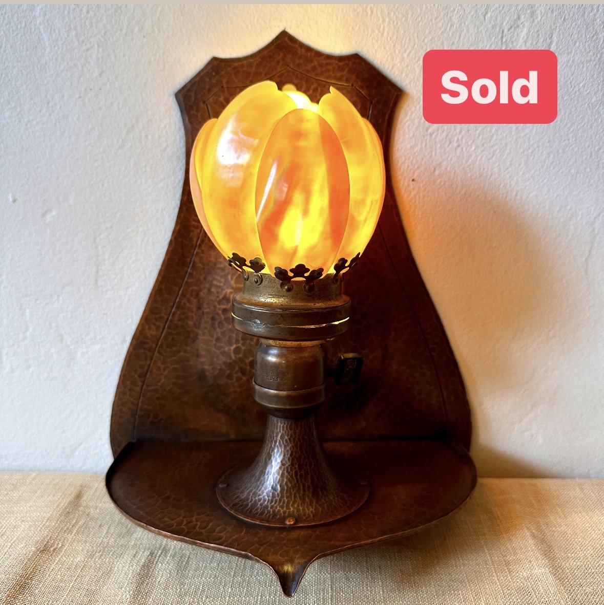 Handel Copper &amp; Abalone Sconce