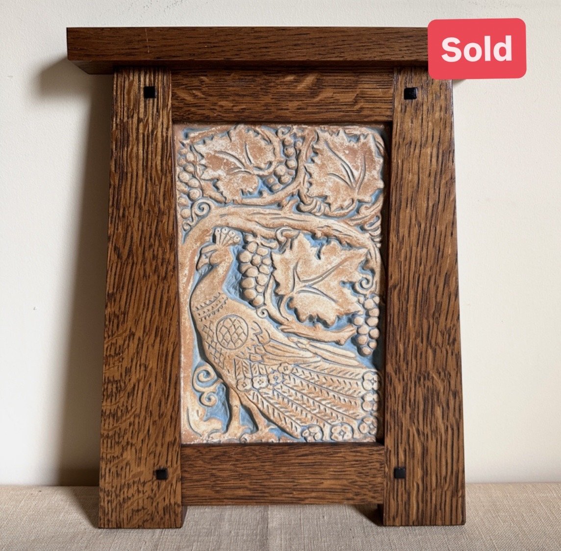 Batchelder Peacock Tile