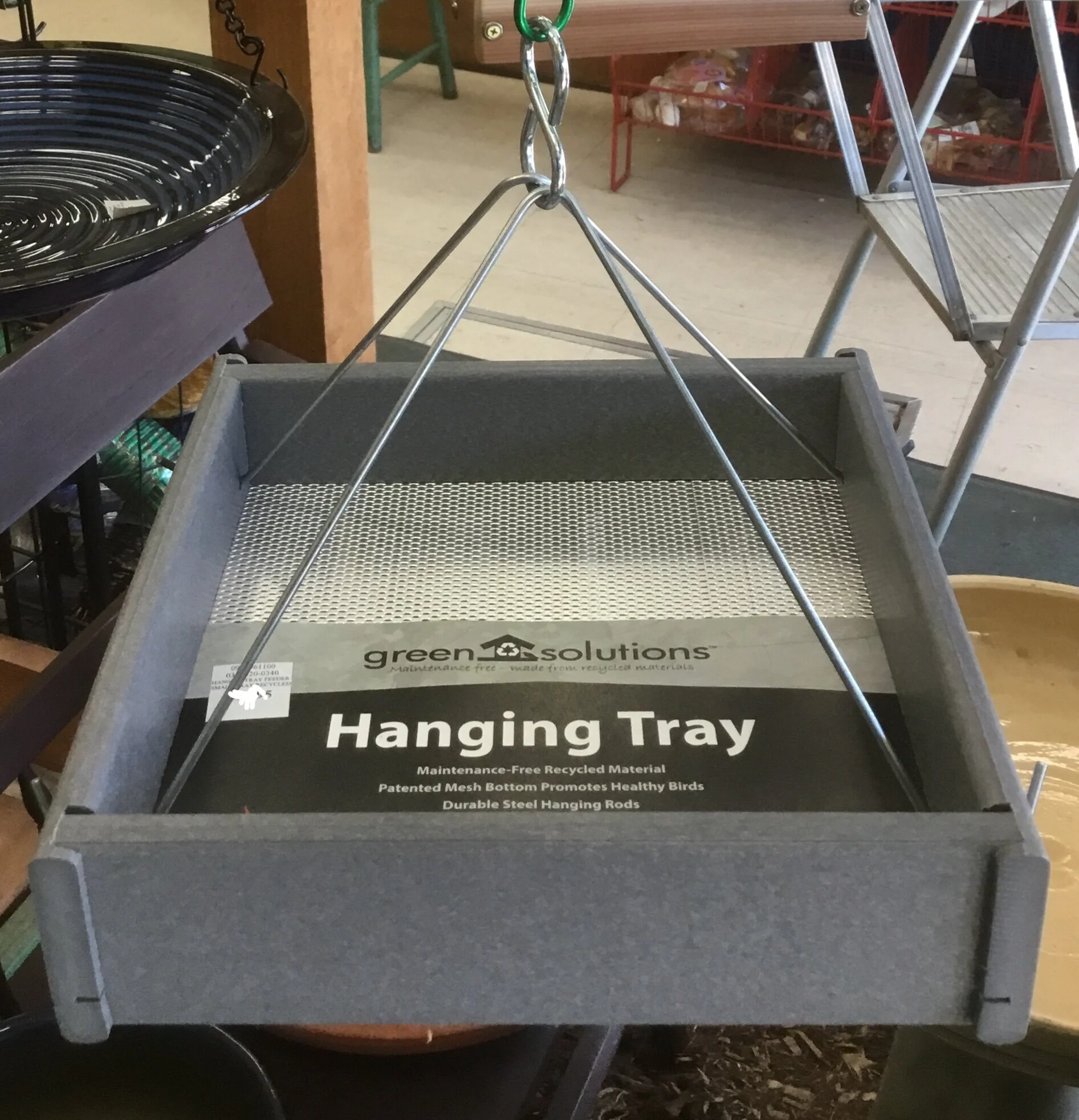 Small Grey Hanging Tray Feeder from Green Solutions