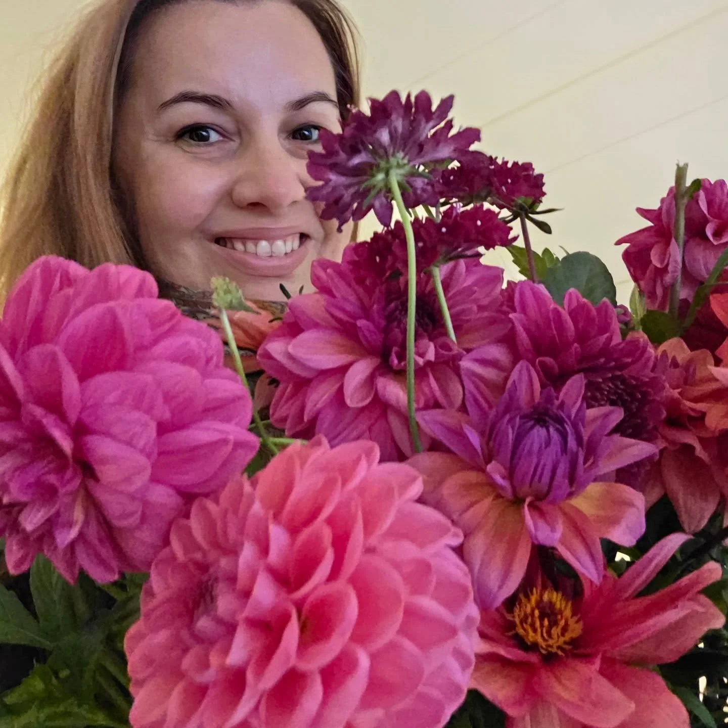 Geometry of dahlias. So satisfying. Homegrown blooms, not by me obvs! Thank you so much. Deeply appreciated. What a way to finish this week. ❤️