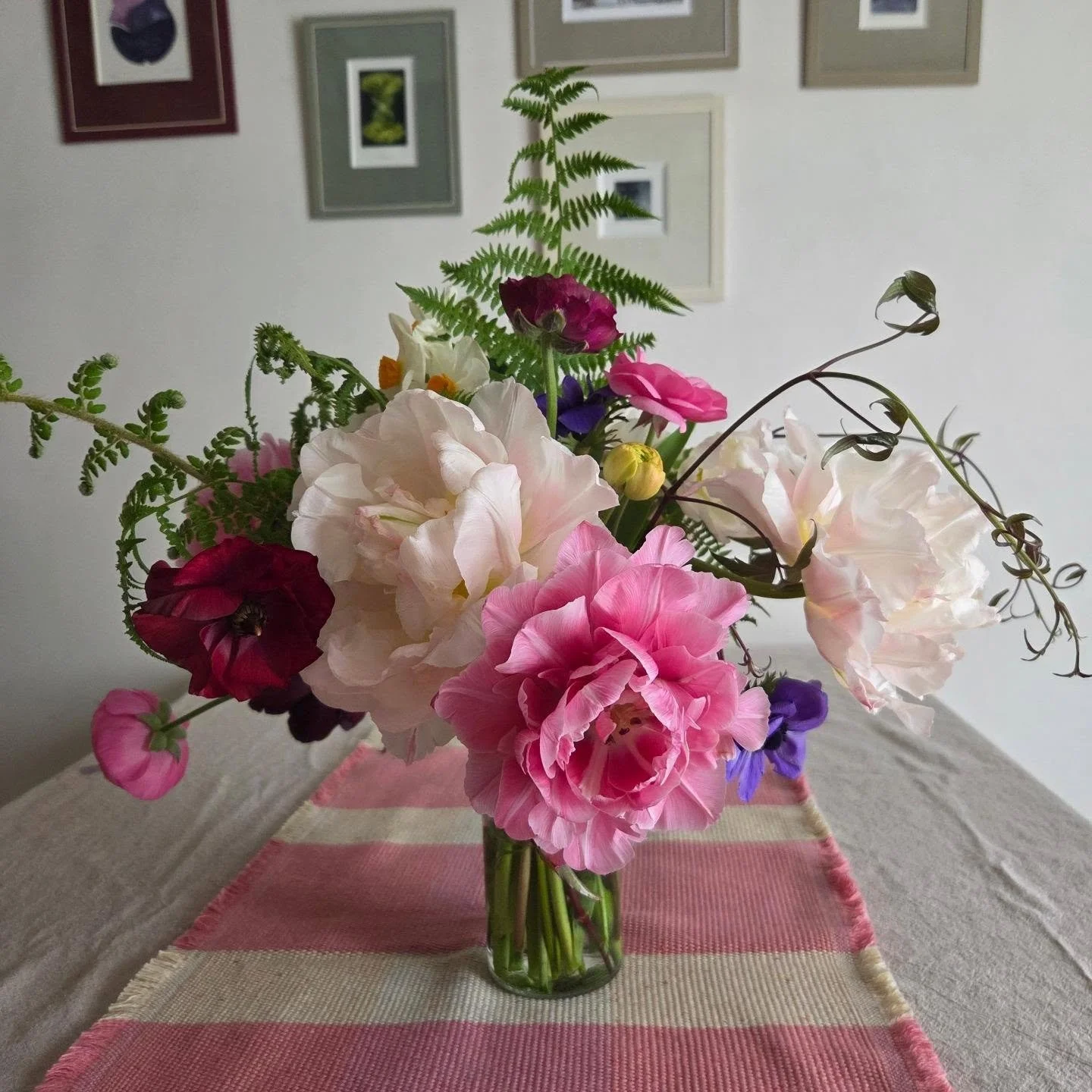 Home grown cut flowers. Thank you so much. They are incredible 💖 I was today years old when I learnt anemone is not just a marine creature and thatsome tulips look like peonies.