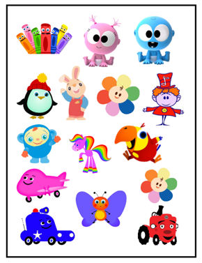 Baby First TV Outline Cutout Edible Image Toppers