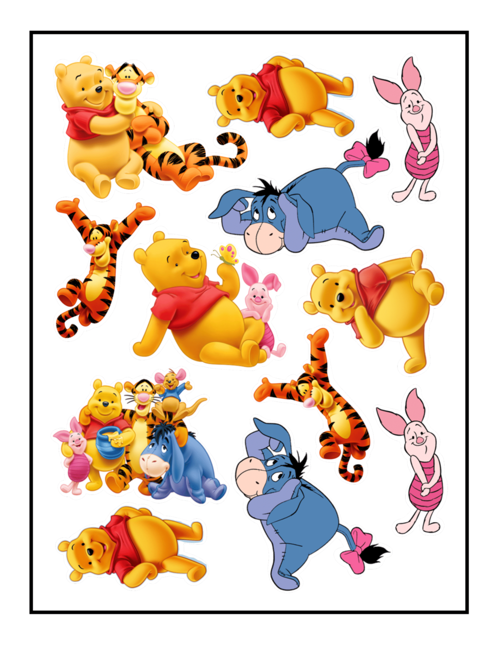 Winnie the Pooh Card Stock Toppers — Choco House