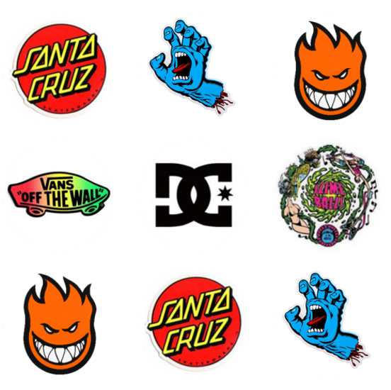 Skateboard Logos Edible Image Toppers — Choco House