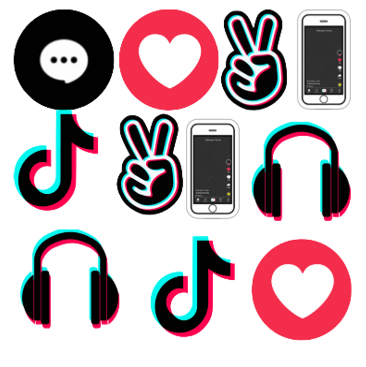 Tik Tok Social Media Cutout Edible Image Toppers Choco House Tik Tok Social Media Cutout Edible Image Toppers Choco House