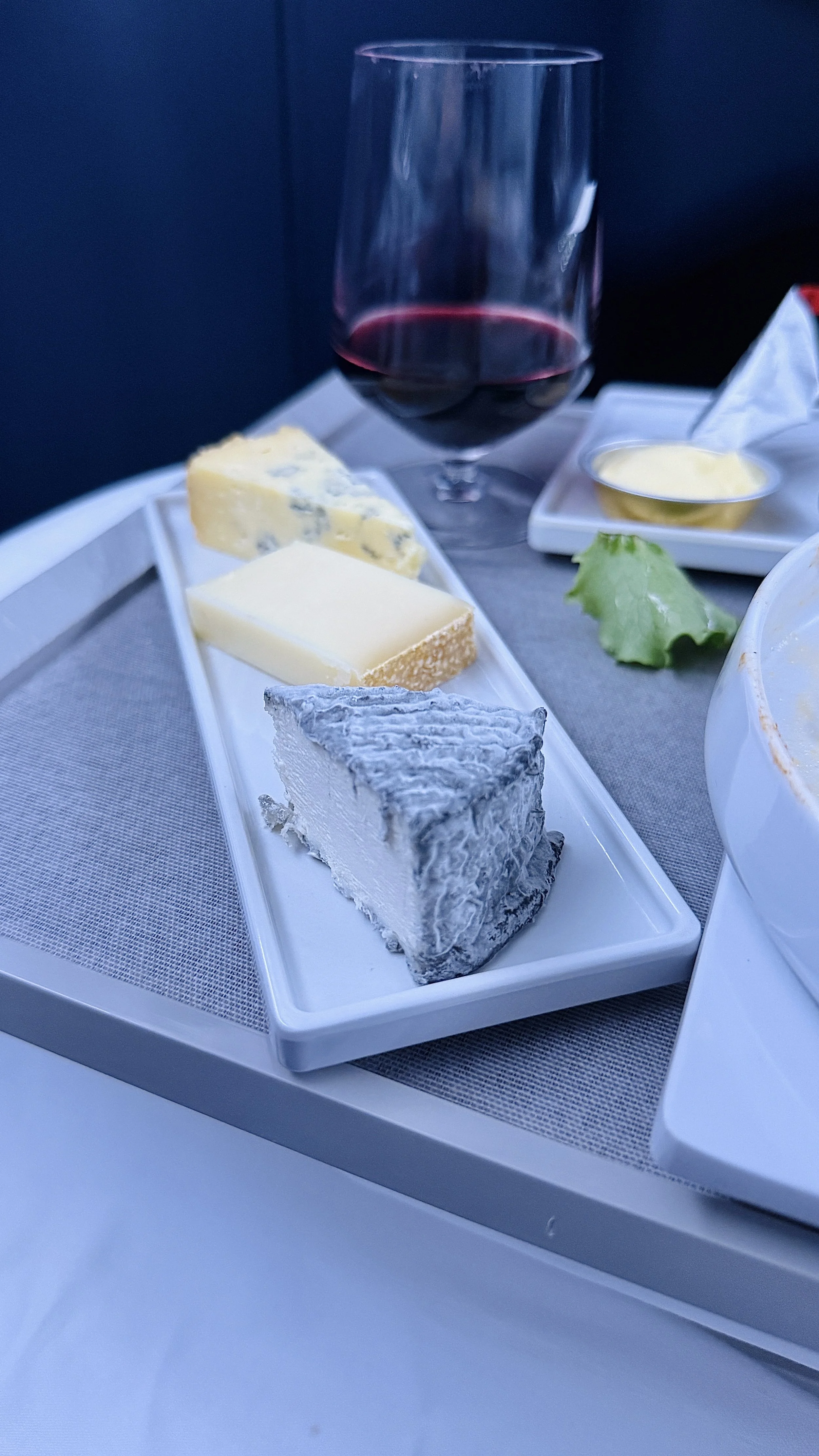 In true French style, a platter of cheese was served for dessert