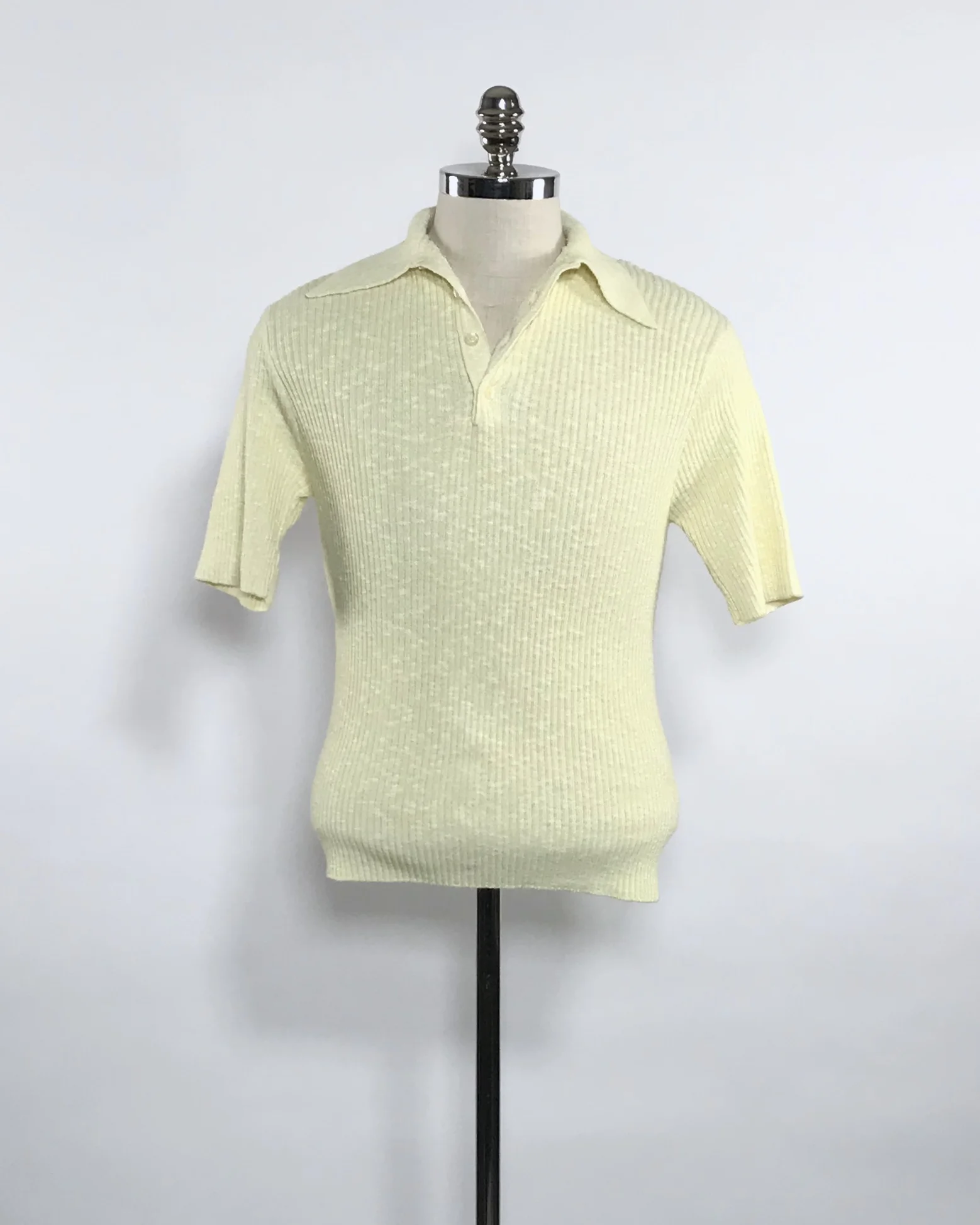 yellow knit polo