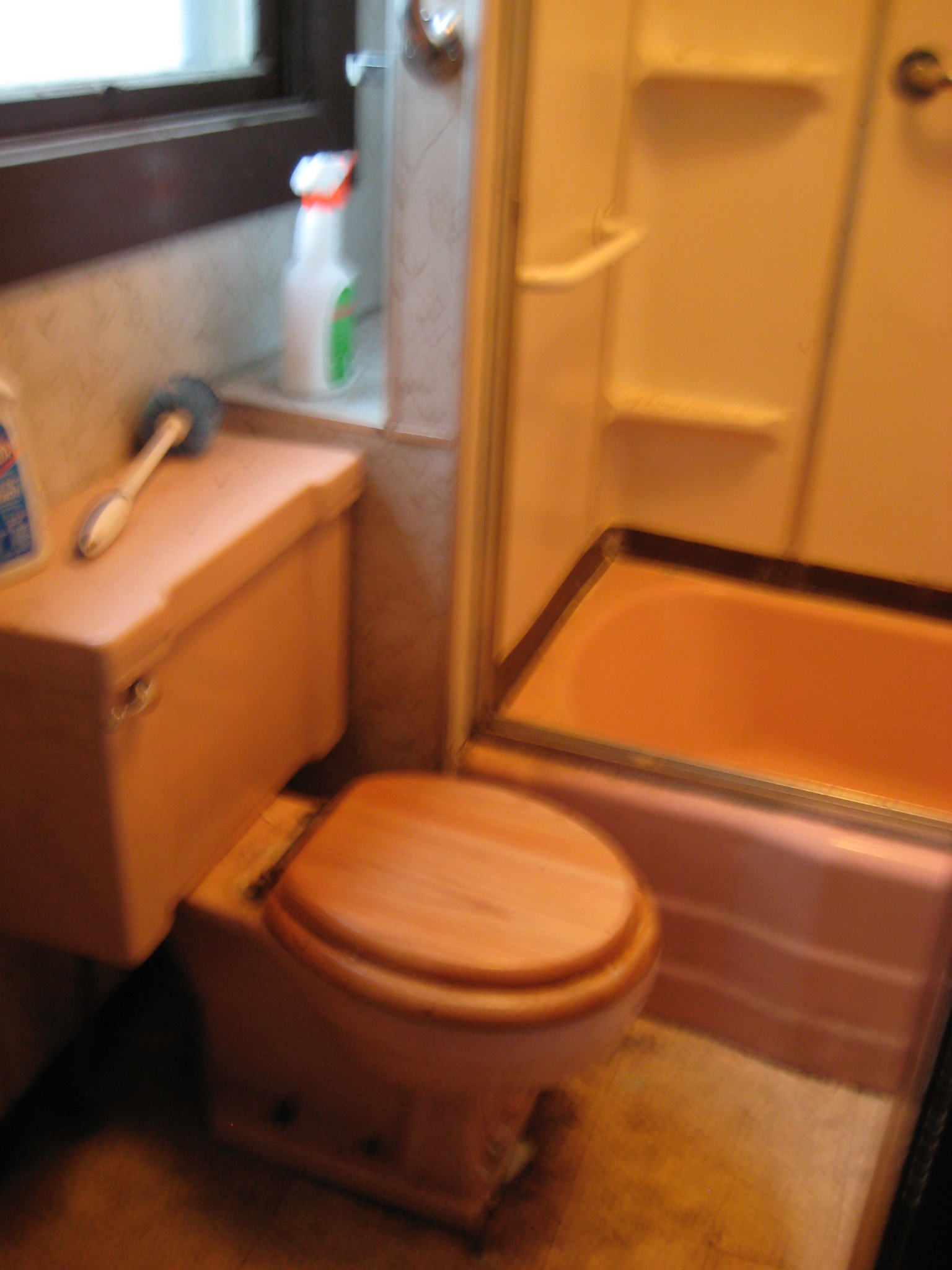 Toilet in the walkway