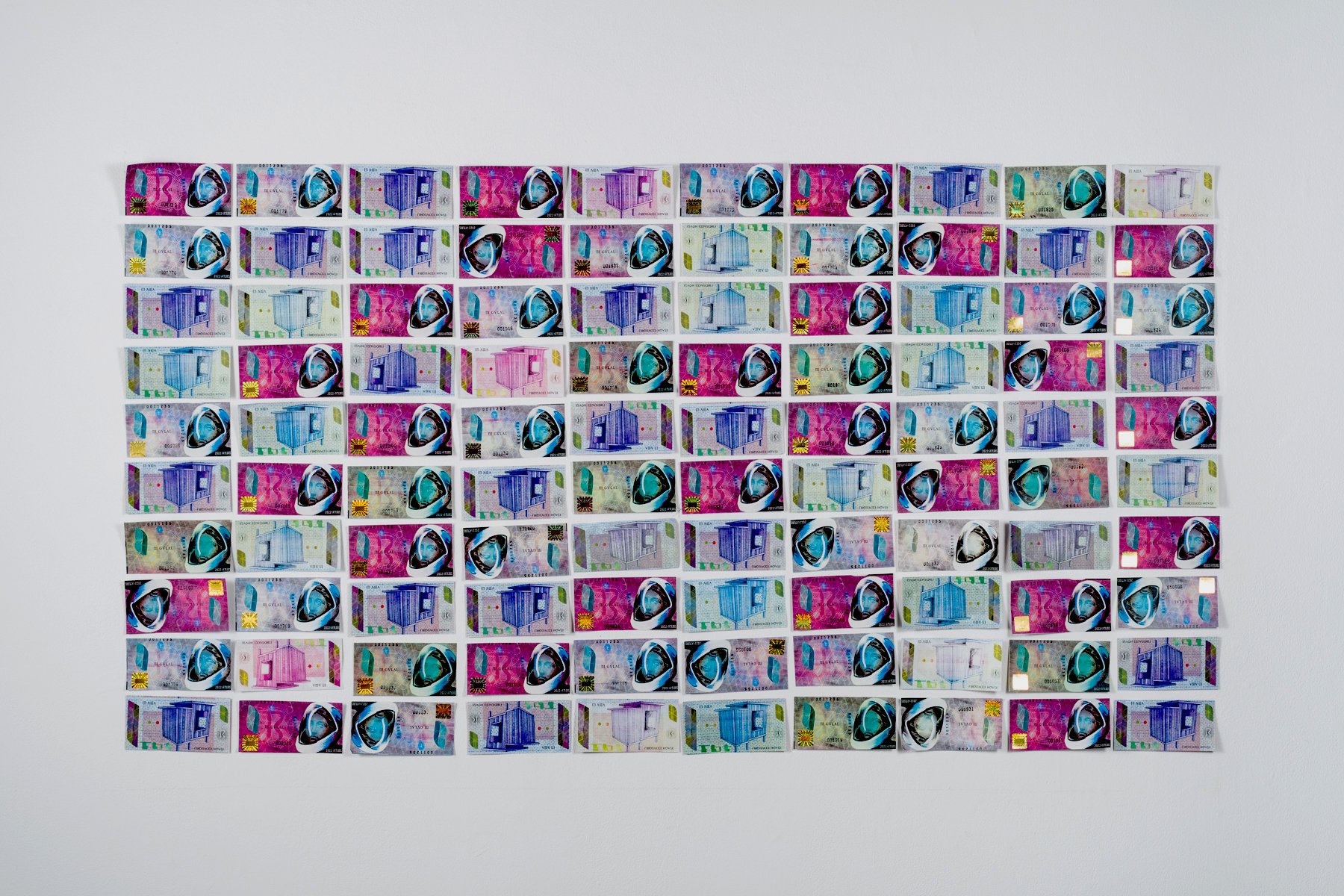   Untitled  2022 Currency 65 x 35 inches 