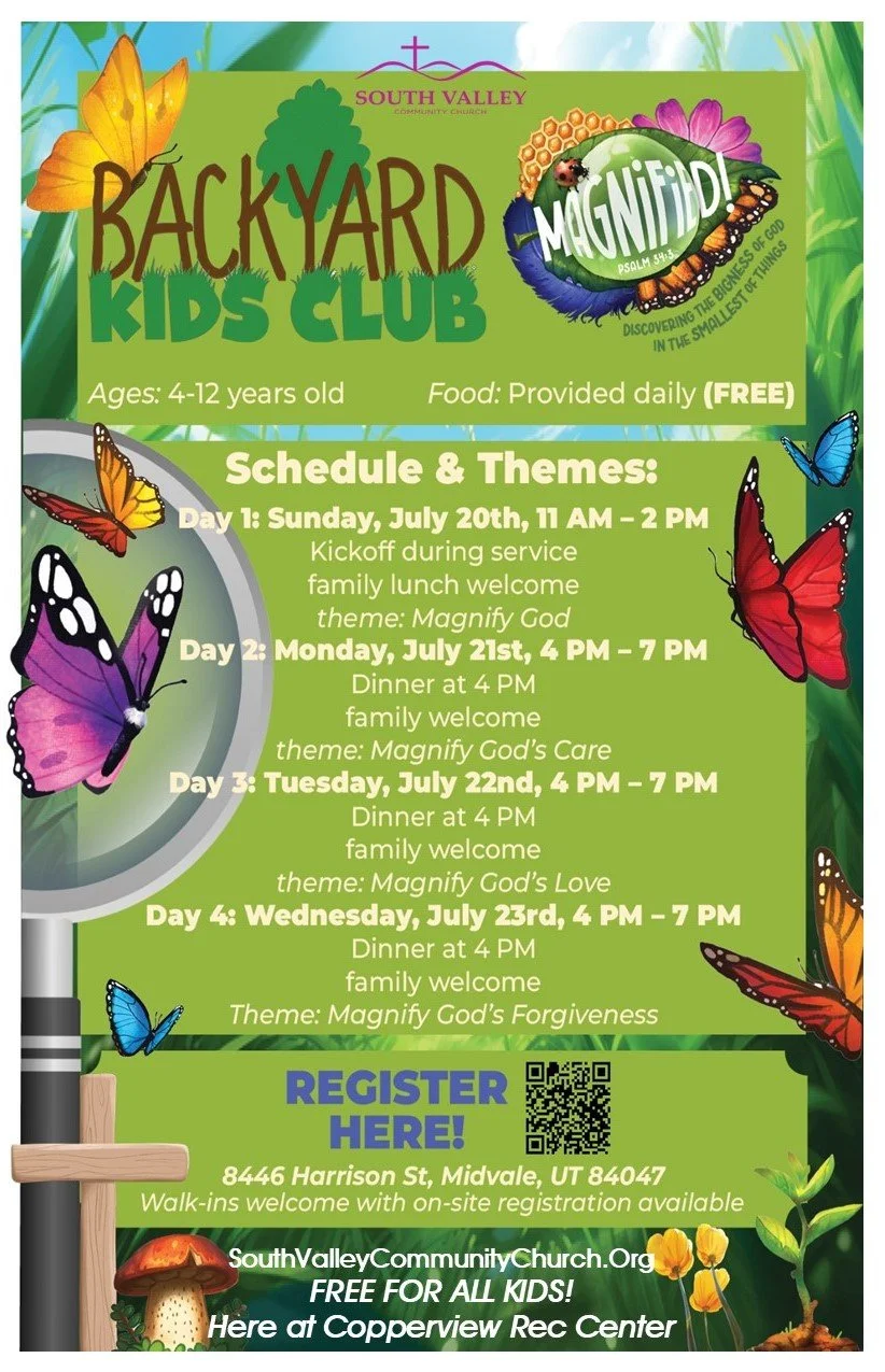 Back Yard Kids Club July 20th-23rd