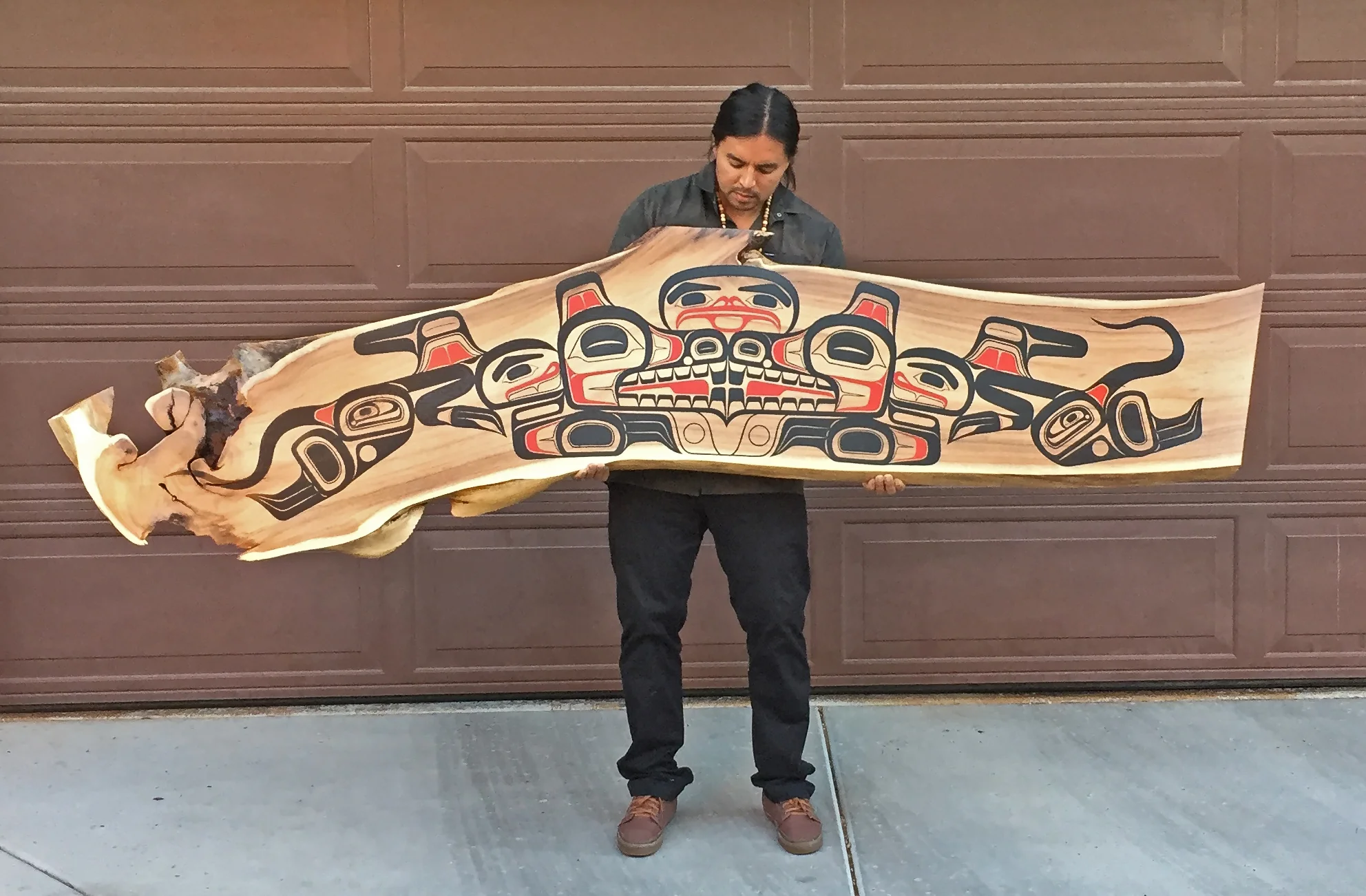 “Gunekadeit” / 9ft. Live edge Mesquite, Acrylic