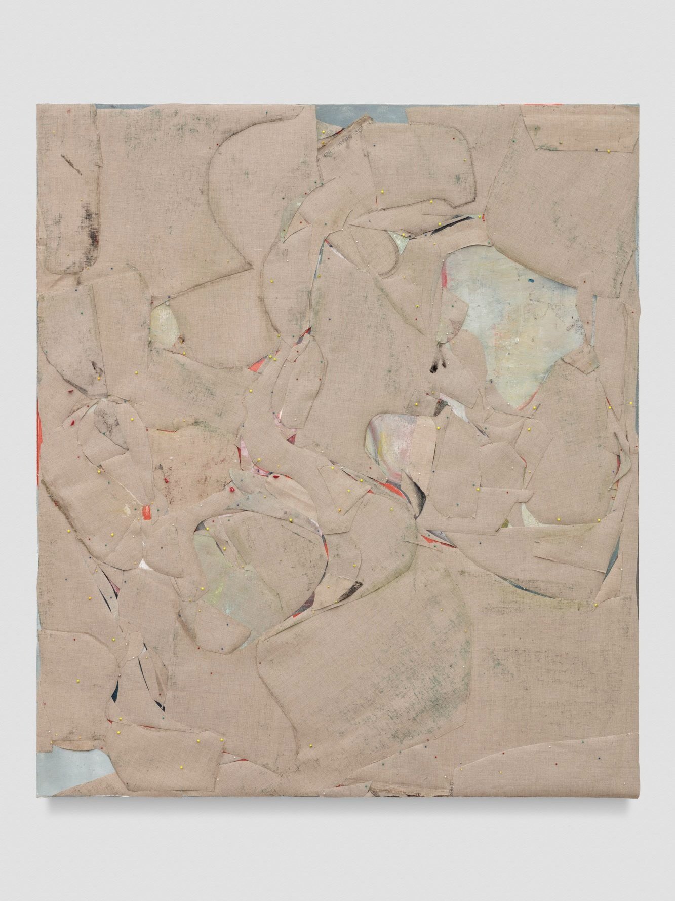  Erin Trefry Walk into splintered sunlight  2021 Oil, linen, and pins on canvas  46h x 40w in 116.84h x 101.60w cm ET-043 