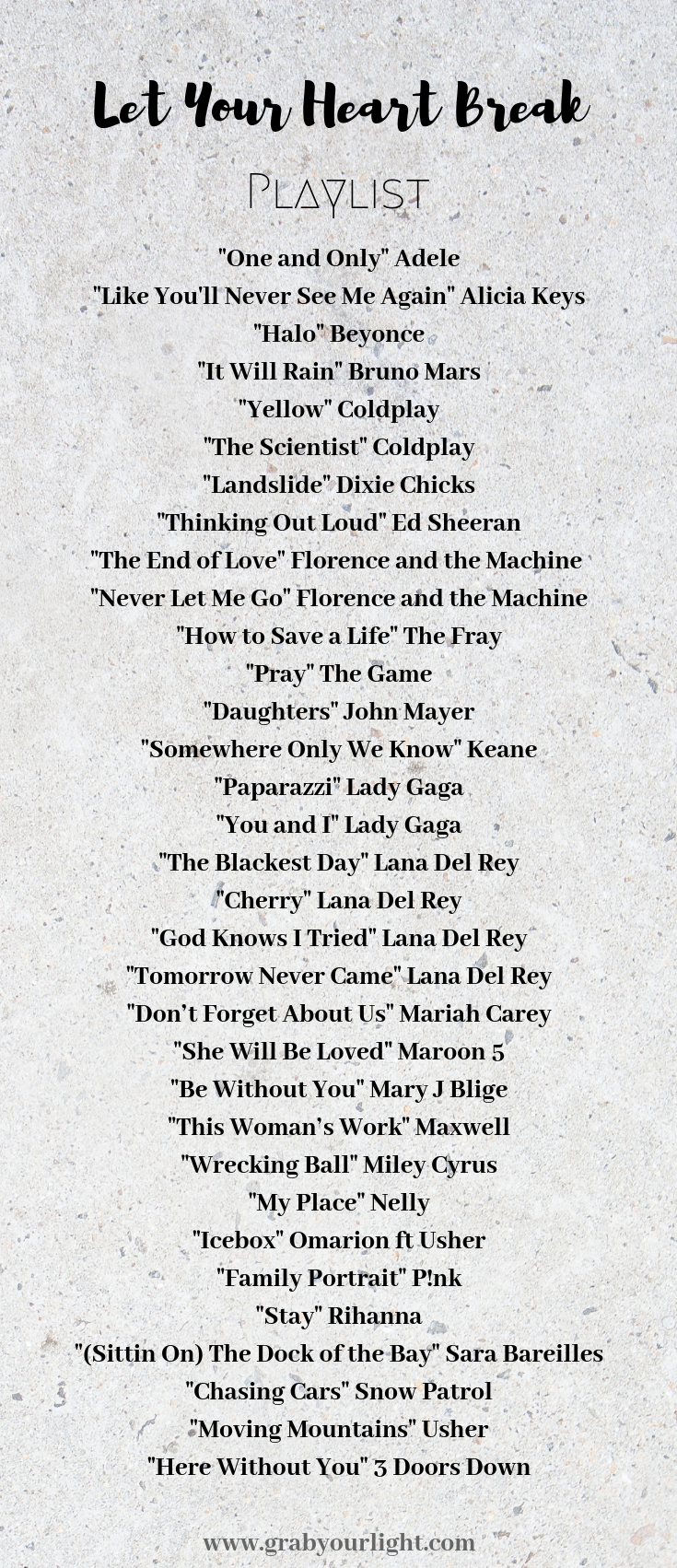 GrabYourLight Heart Break Playlist.png
