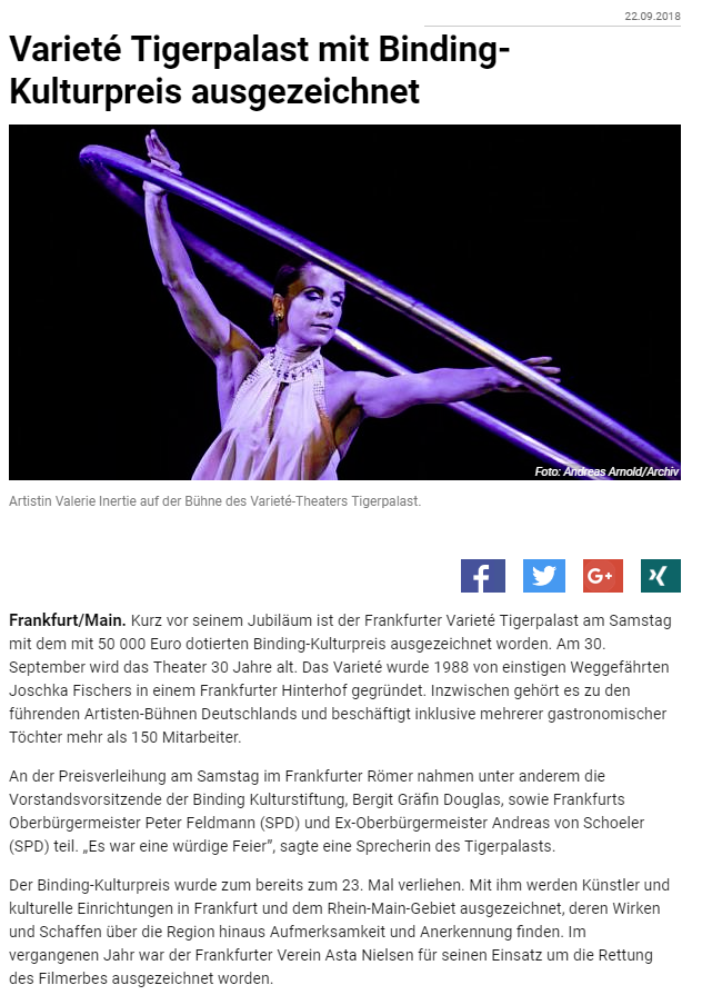 Varieté Tigerpalast nmit Binding-Kulturpreis ausgezeichnet - FNP.PNG