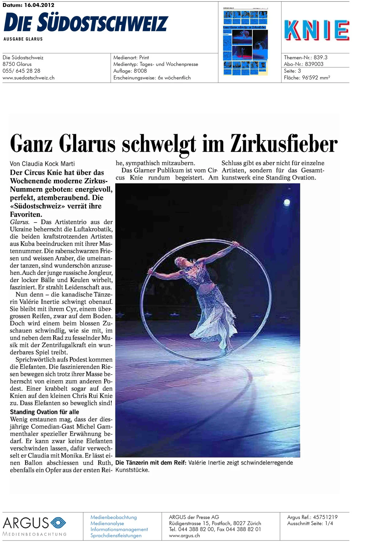 2012 | Die Südostchweiz Circus Knie Glarus