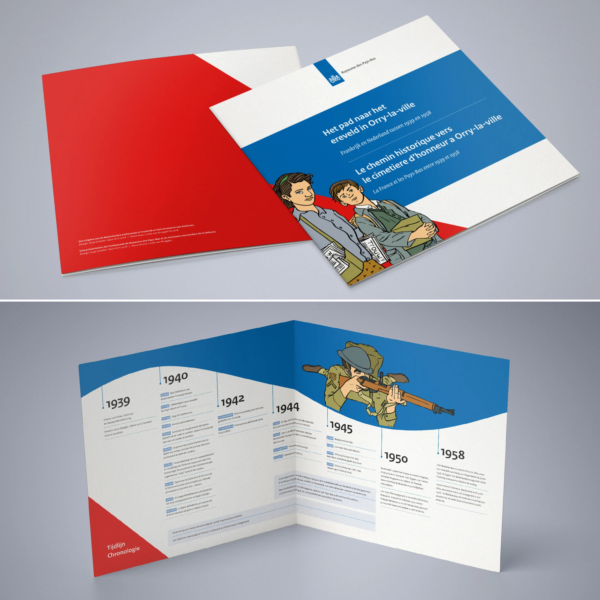 Folder en Tijdlijn Nederlandse Ambassade Parijs