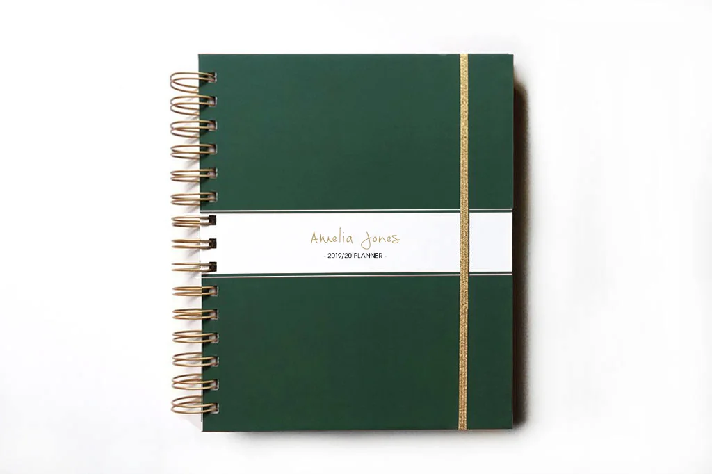 CUSTOM PLANNER DARK GREEN LINE