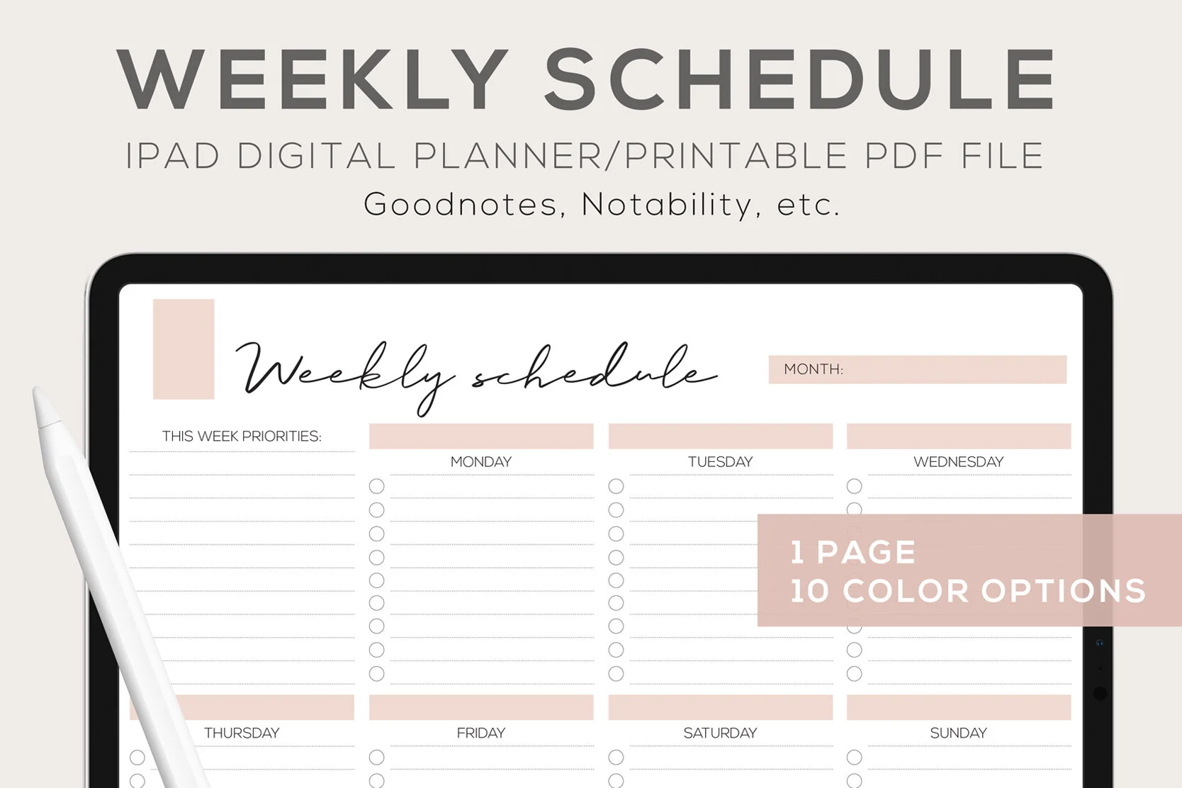 Digital  Weekly Schedule 