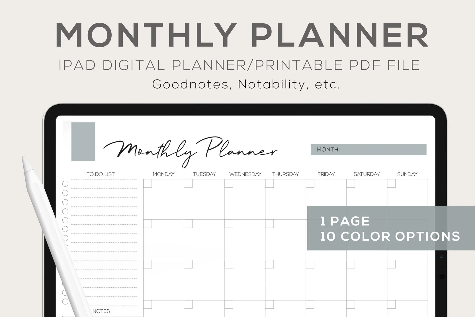 Digital Monthly Planner