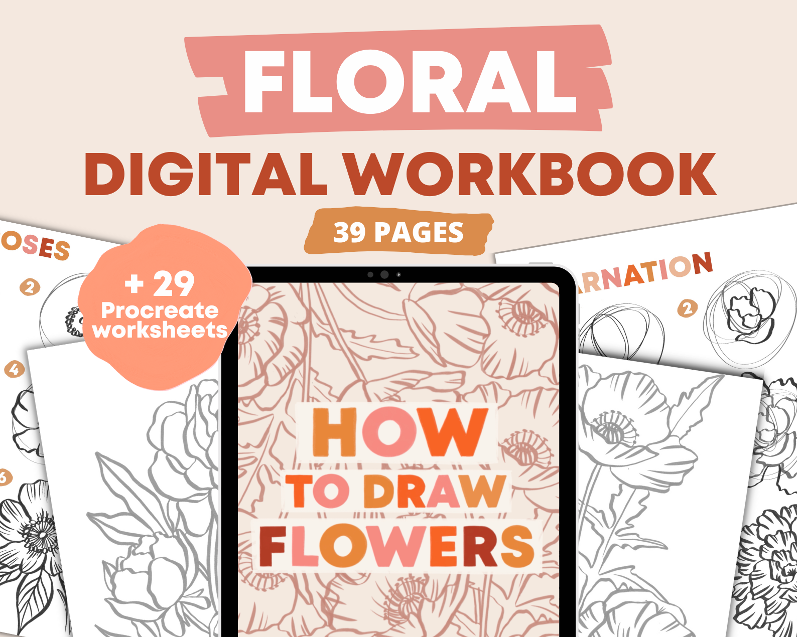 How To Draw Flowers Workbook