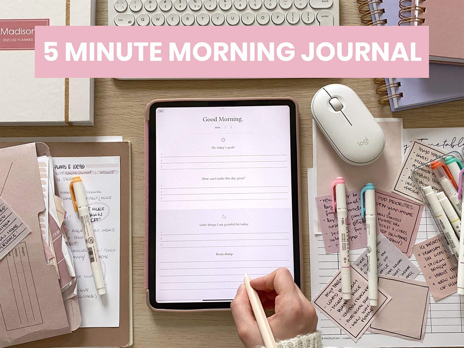 5 Minute Morning Journal — 2024 Digital Planners by MADEtoPLAN
